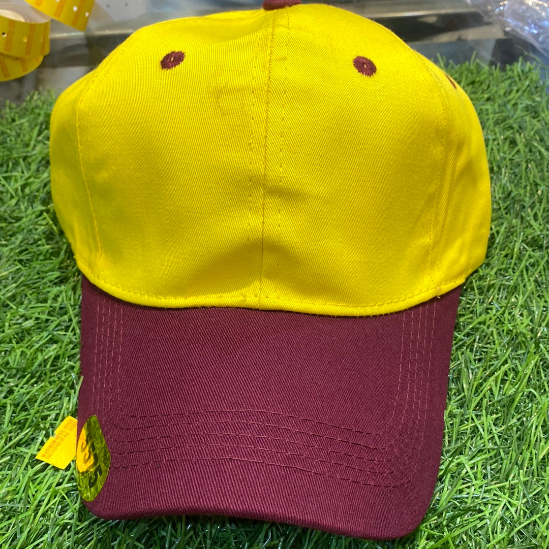 Yellow Maroon Colour 5575 Printed Cap