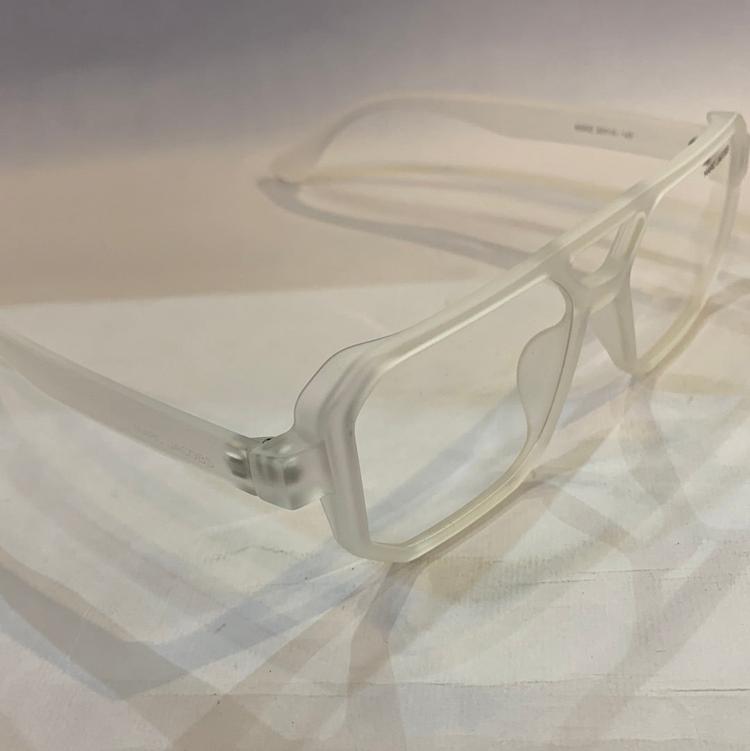 RAM Matte White Transperent Frame Transperent Shade Unisex Sunglasses 66802 52 16-145