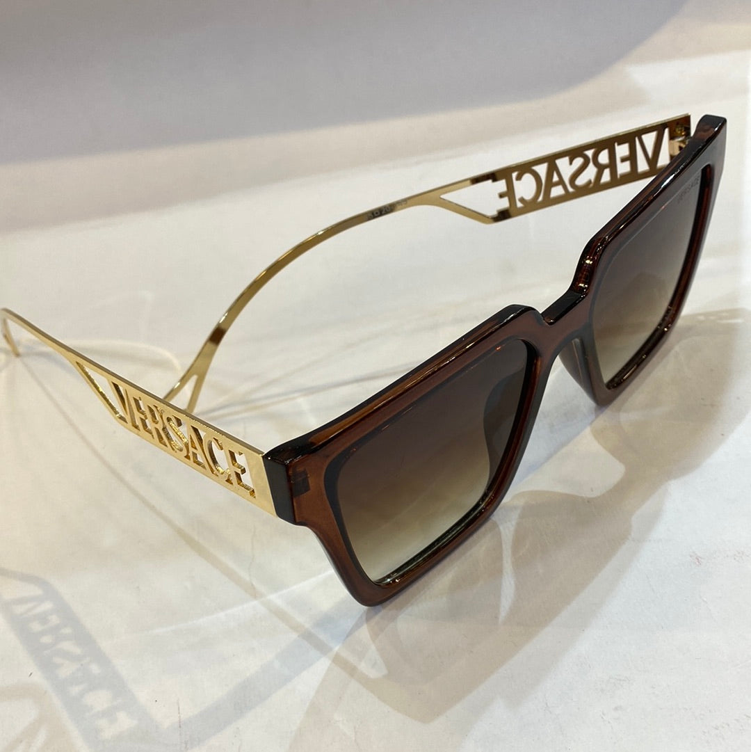 REV Brown Frame Golden Stick Brown Shade Unisex Sunglass LH082 55 20-145