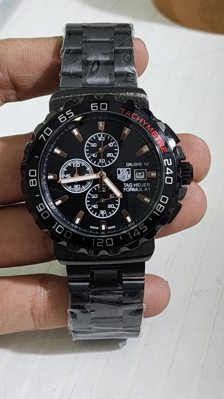 GAT Black Chain Black Copper Dial Chrono Working Men Watch