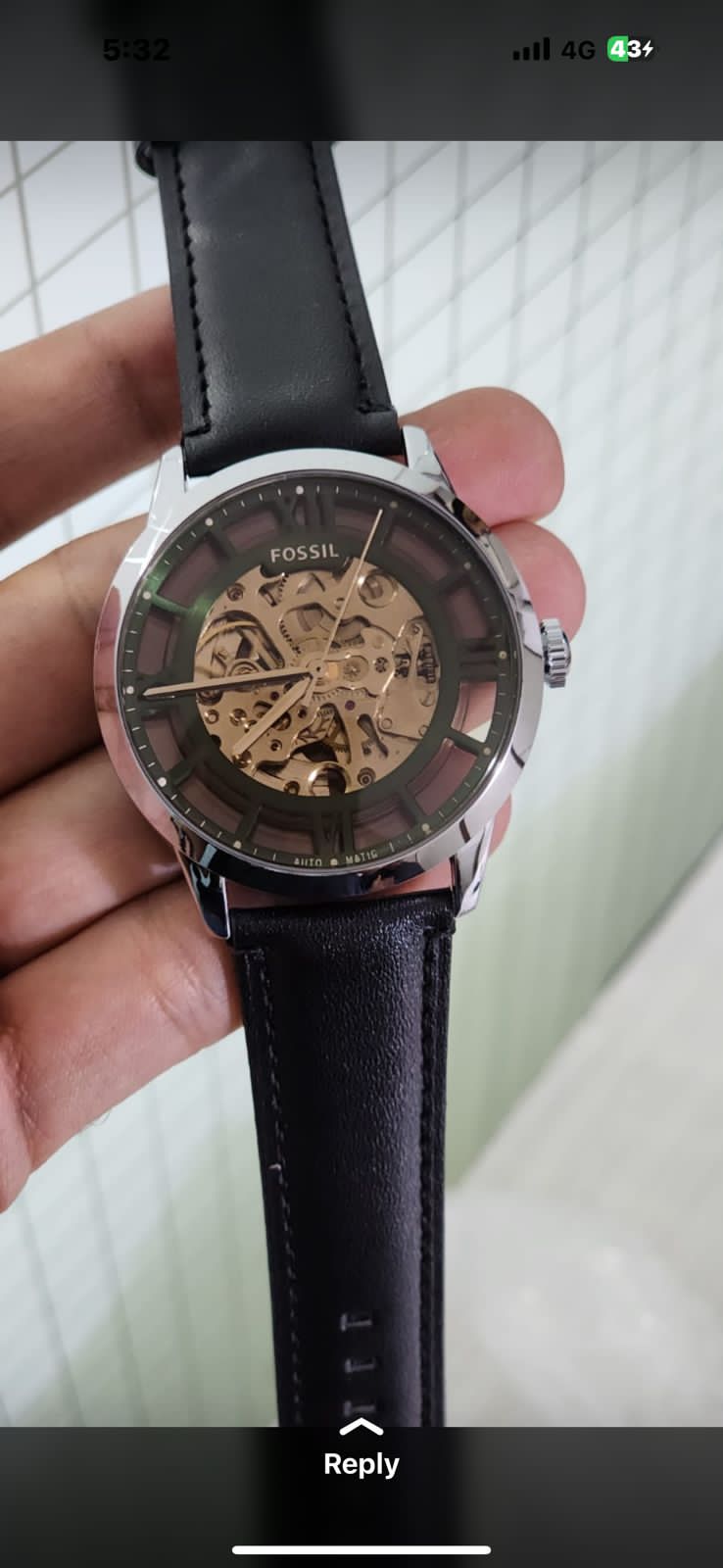 Sof Black Strap Green Dial Automatic Men Watch 901290