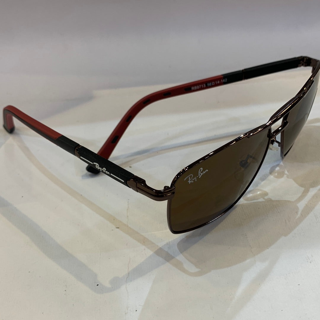 YAR RB Brown Black Frame Brown Shade Unisex Sunglass RB9713 56 14-142