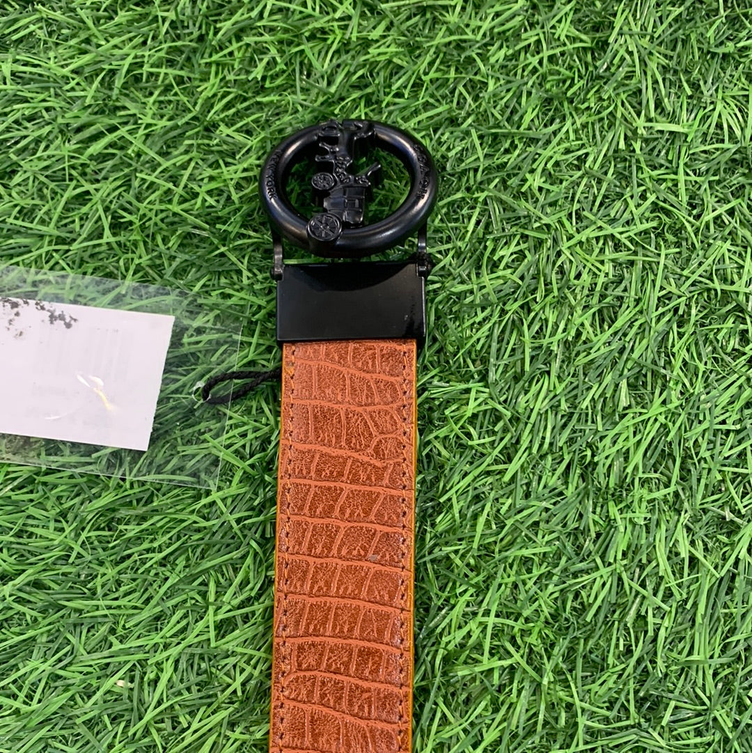 AOC Gold Colour Buckle Black Colour Genuine Leather Men’s Belt 801045
