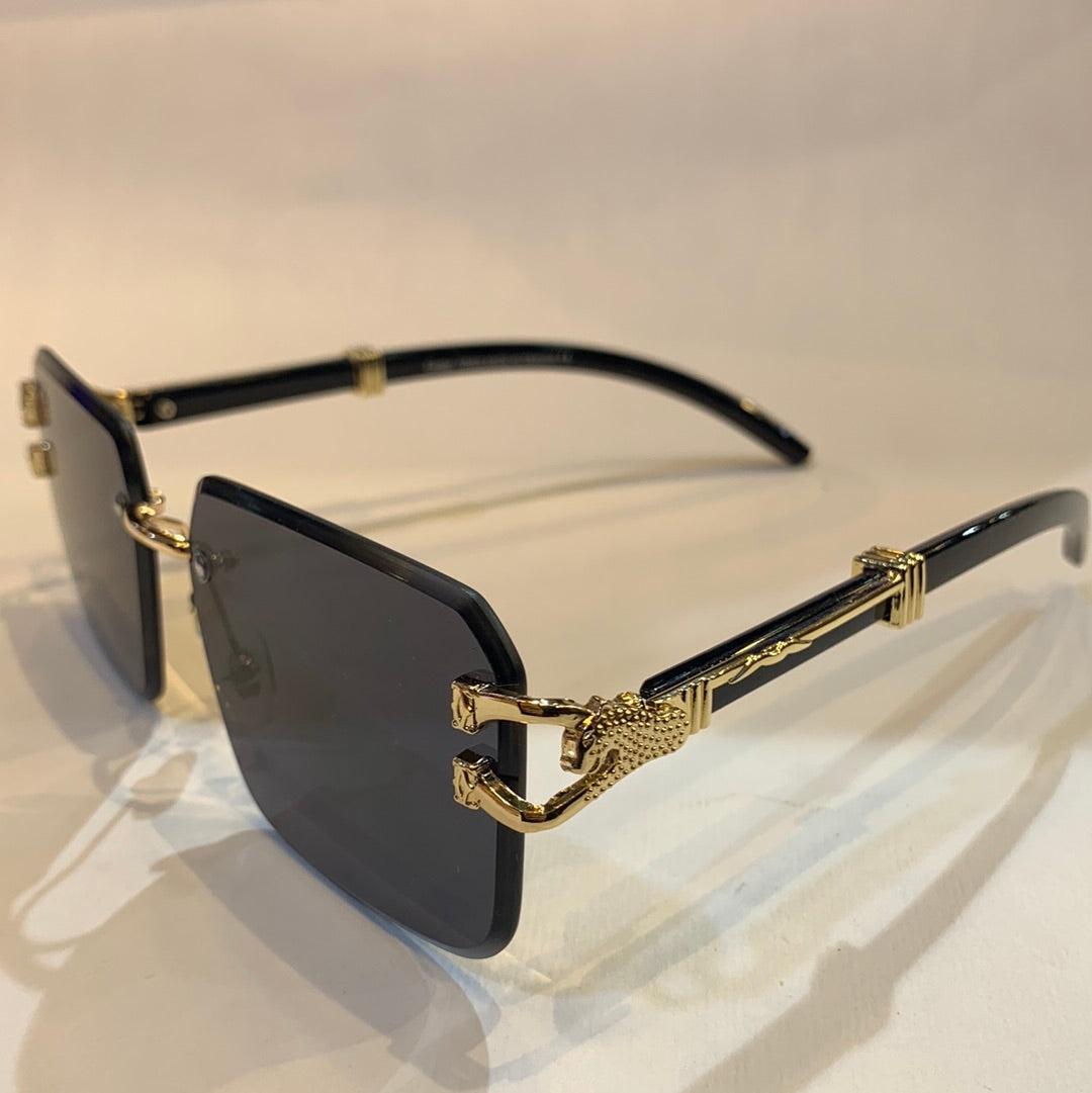 Rac Frameless golden black steak black shade sunglass
