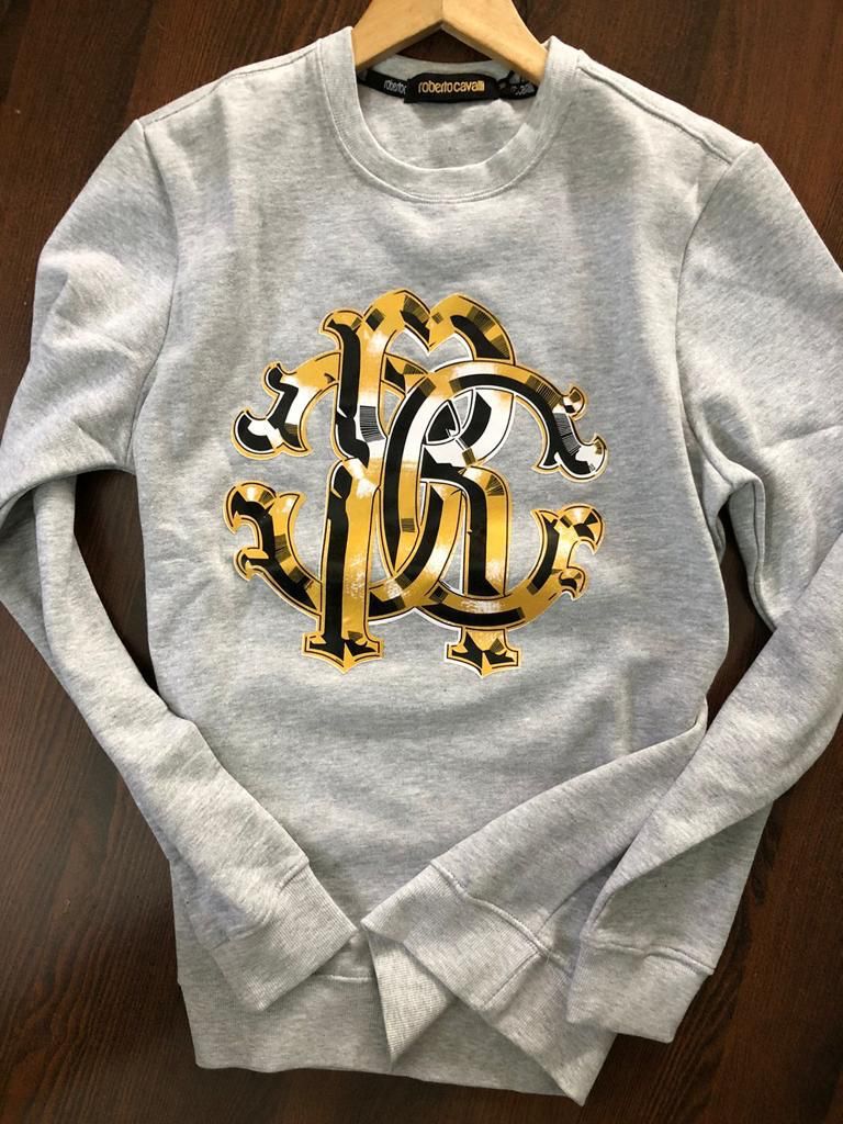 RC ROB Grey Colour With Rc Monogrammed Print Design Unisex Sweatshirt 9182