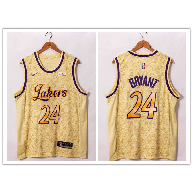 Yellow Cream Purple Colour Lakers 24 Jersey Imported Quality