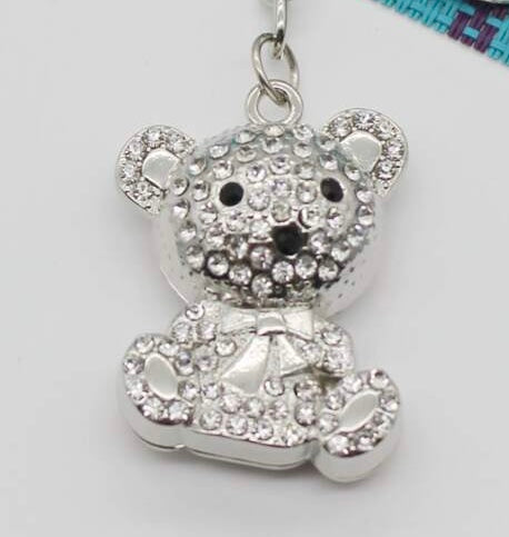 Sliver Teddy Pendant Necklace Chain 50296