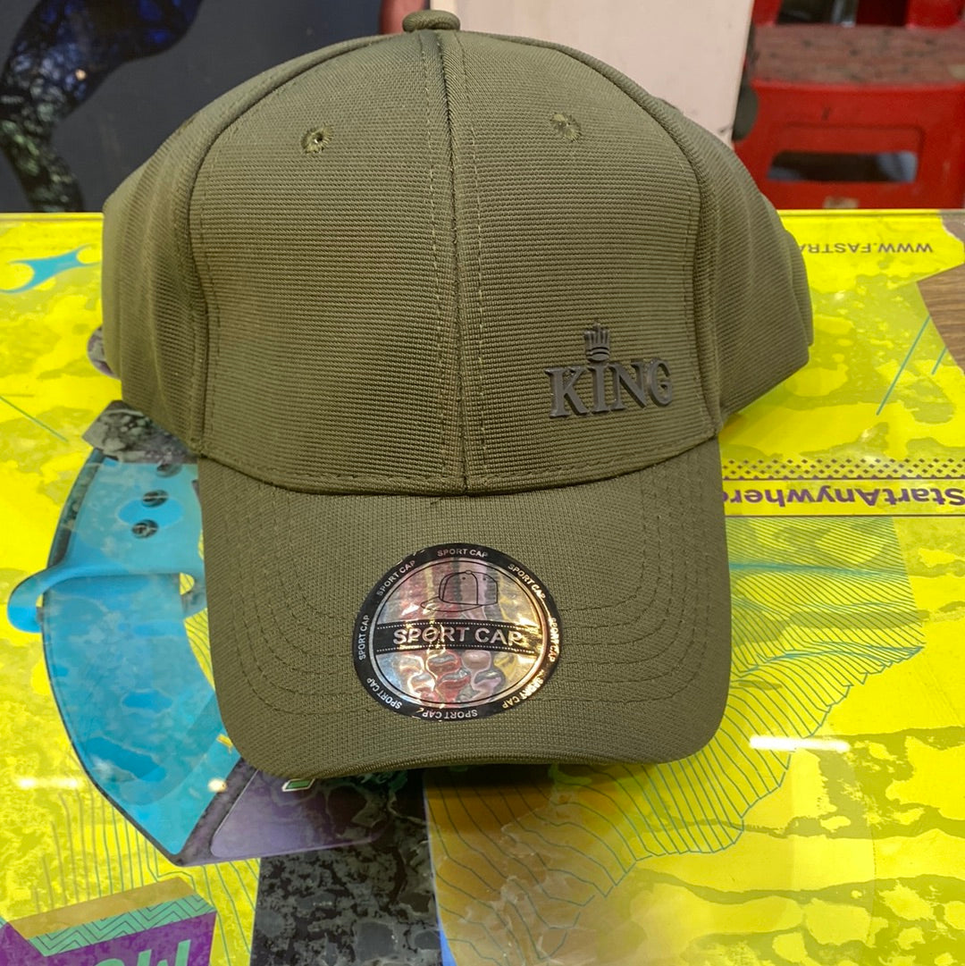 Olive Green Colour King With Embroidered Design Sports Cap 913052