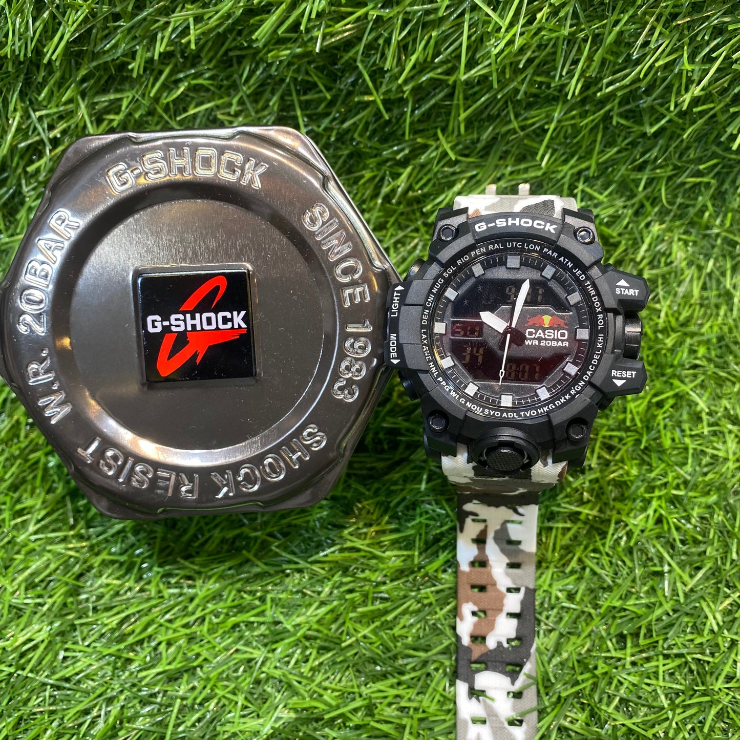 White Grey Brown Black Military Colour Water Resistance Sports Watch. 500401