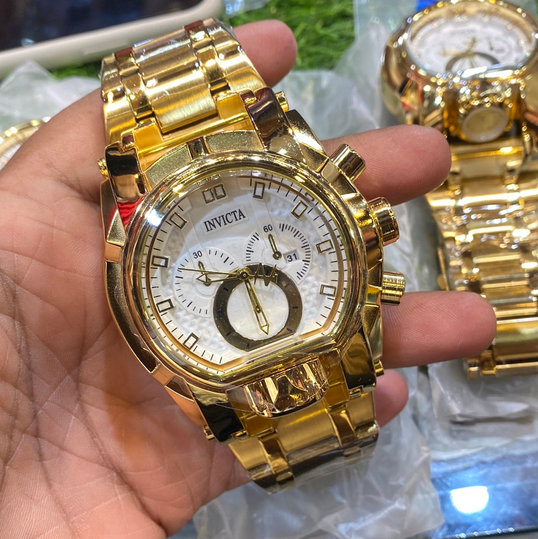 NVI Gold Chain White Heavy Dial Men Watch 401344