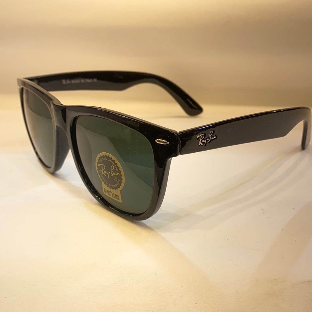 YAR RB Glossy Black Frame Black Shade Unisex Big Size Sunglasses RB2140 902 54 18 3N