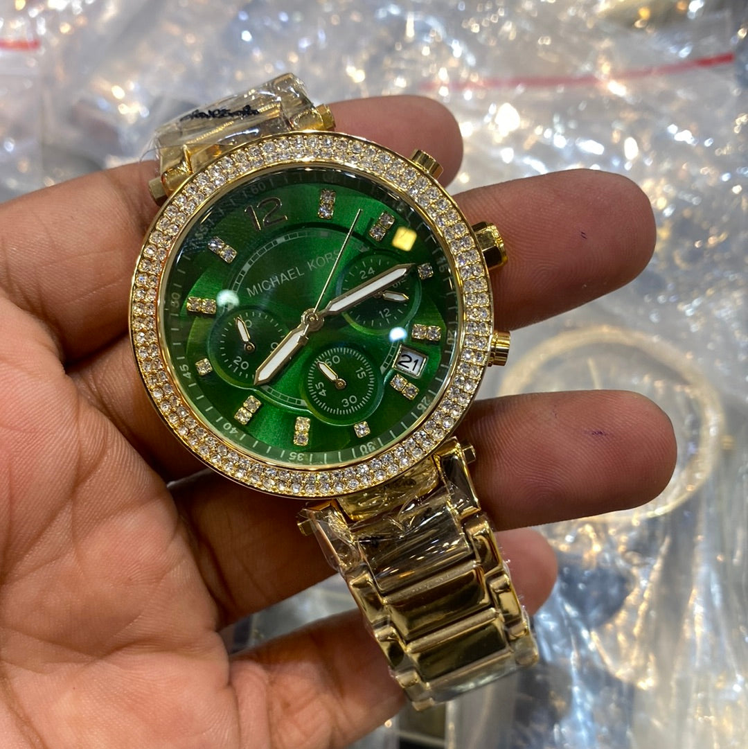 Cim Gold Chain green Dial Ladies Watch 400404