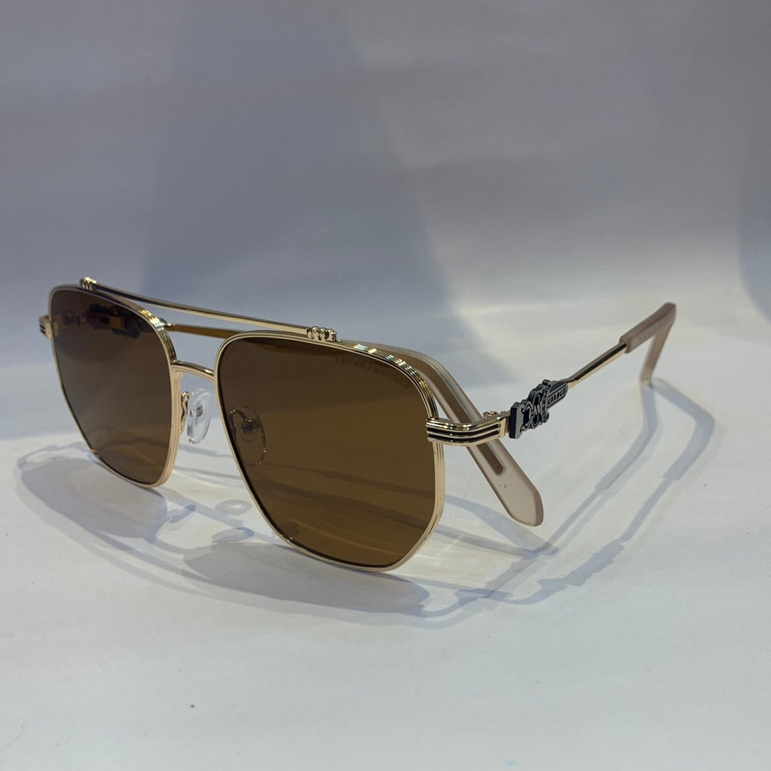 Car rac gold Frame brown Shade Unisex Sunglass 5022 52 19 140