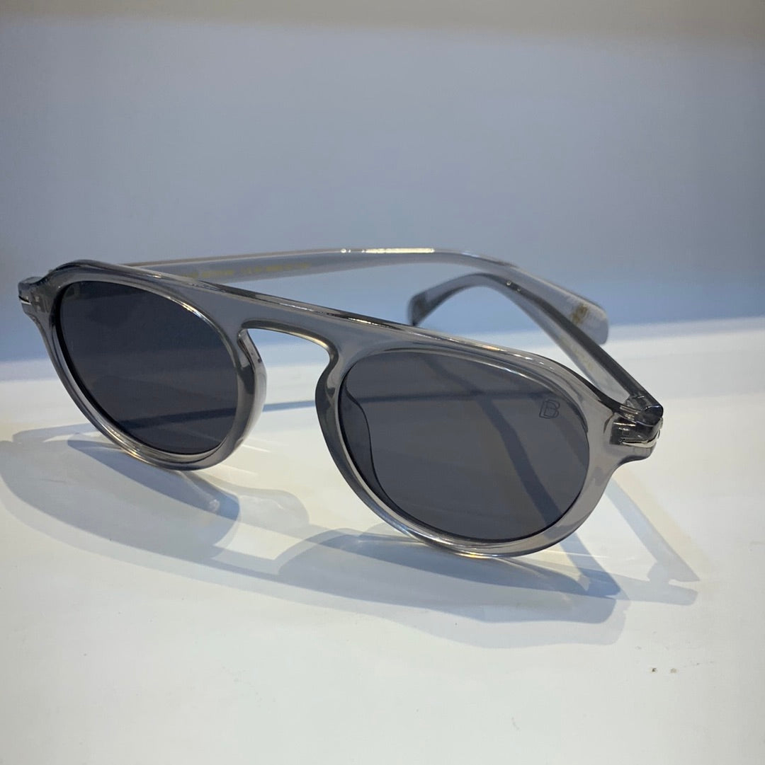 BD Transparent Grey Frame Black Shade Unisex Sunglass B2201 58 25-140