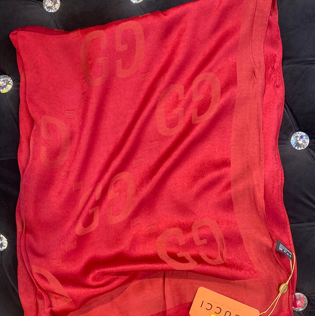 Cug Red Colour Cug Print Heavy Quality Muffler 9357