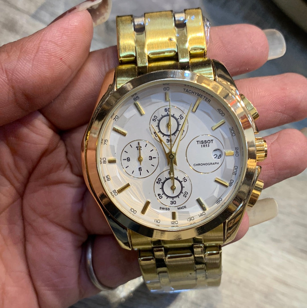 Sit Gold Chain White Dial Man Watch