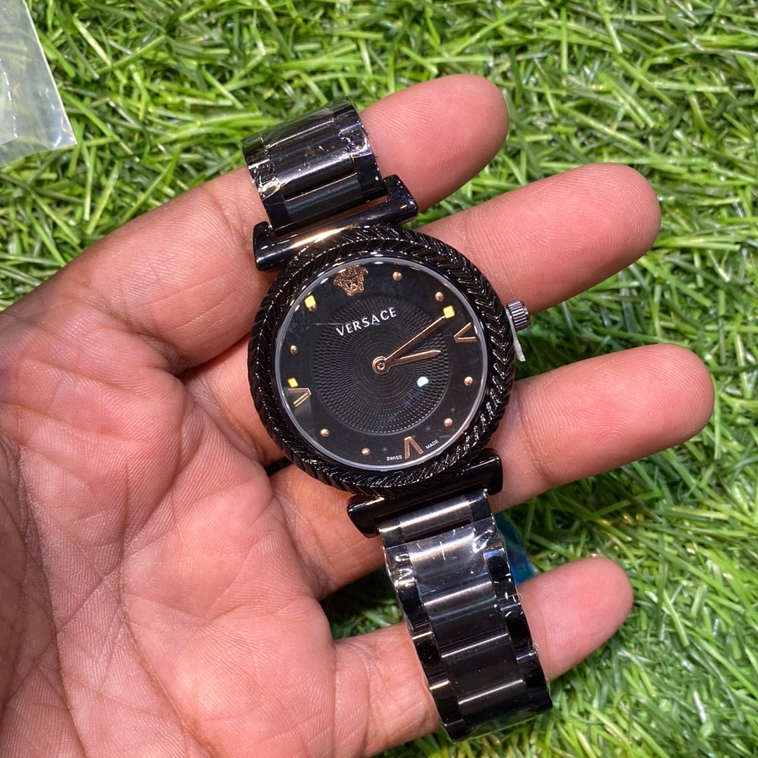 Black Chain Black Ring Black Dial Ladies Watch 401307