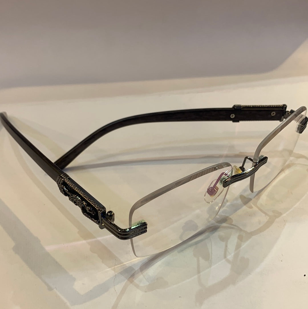 RAC Frameless Black stick transparent Shade Sunglass