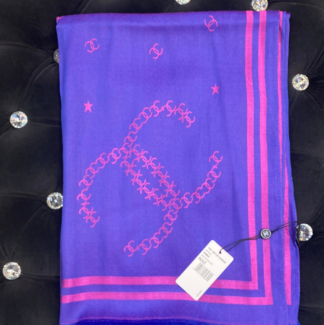AHC Purple Pink Colour CHA Print Heavy Quality Muffler 9344