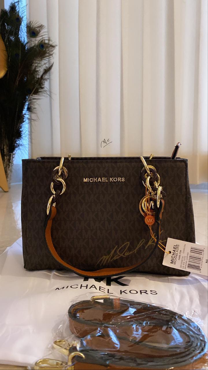 Brown Coffee Print Ladies Hand Bag 5340#