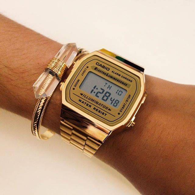 SAC Gold chain watch digital square men sports Watch