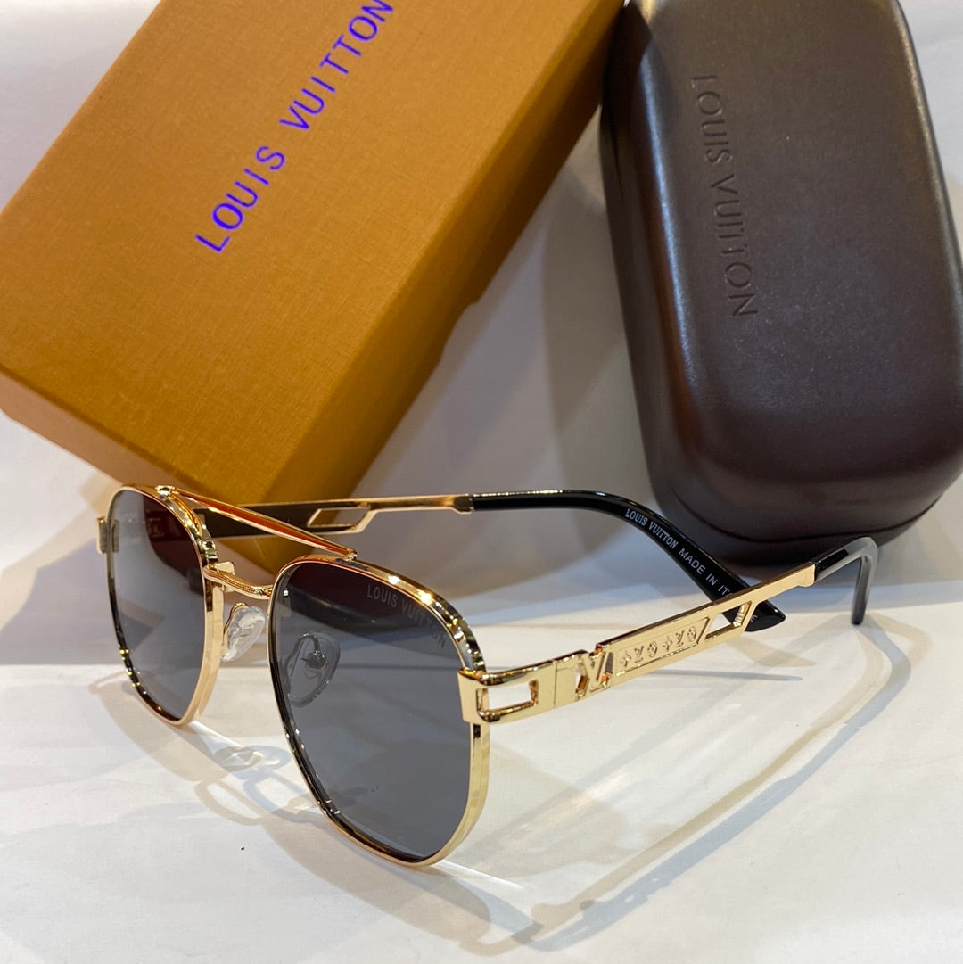 UOL LV VL Gold Frame Black Shade Unisex Branded H5570 C2 57 16-140