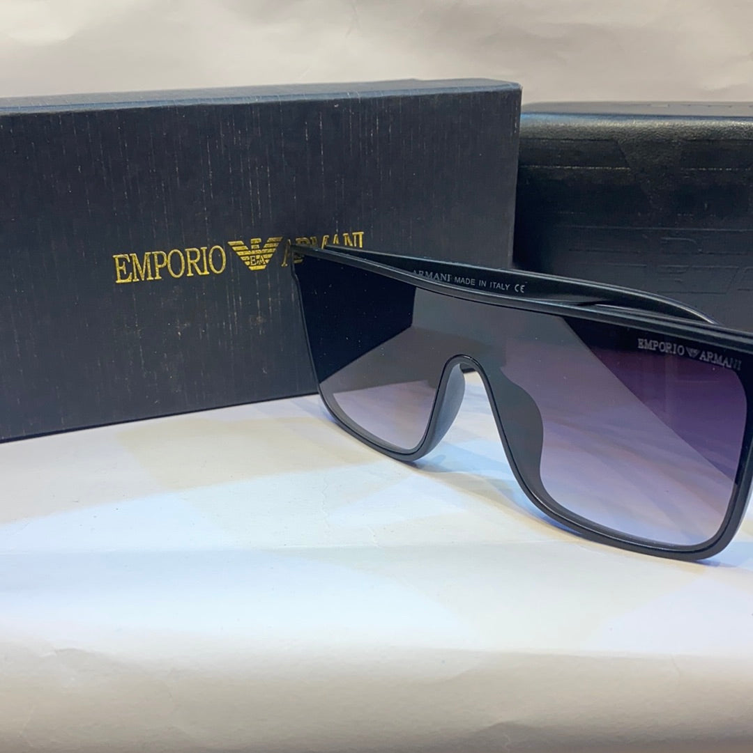 YAM Matte Black Frame Black Shade Unisex Branded Sunglasses EA4085 5616-141