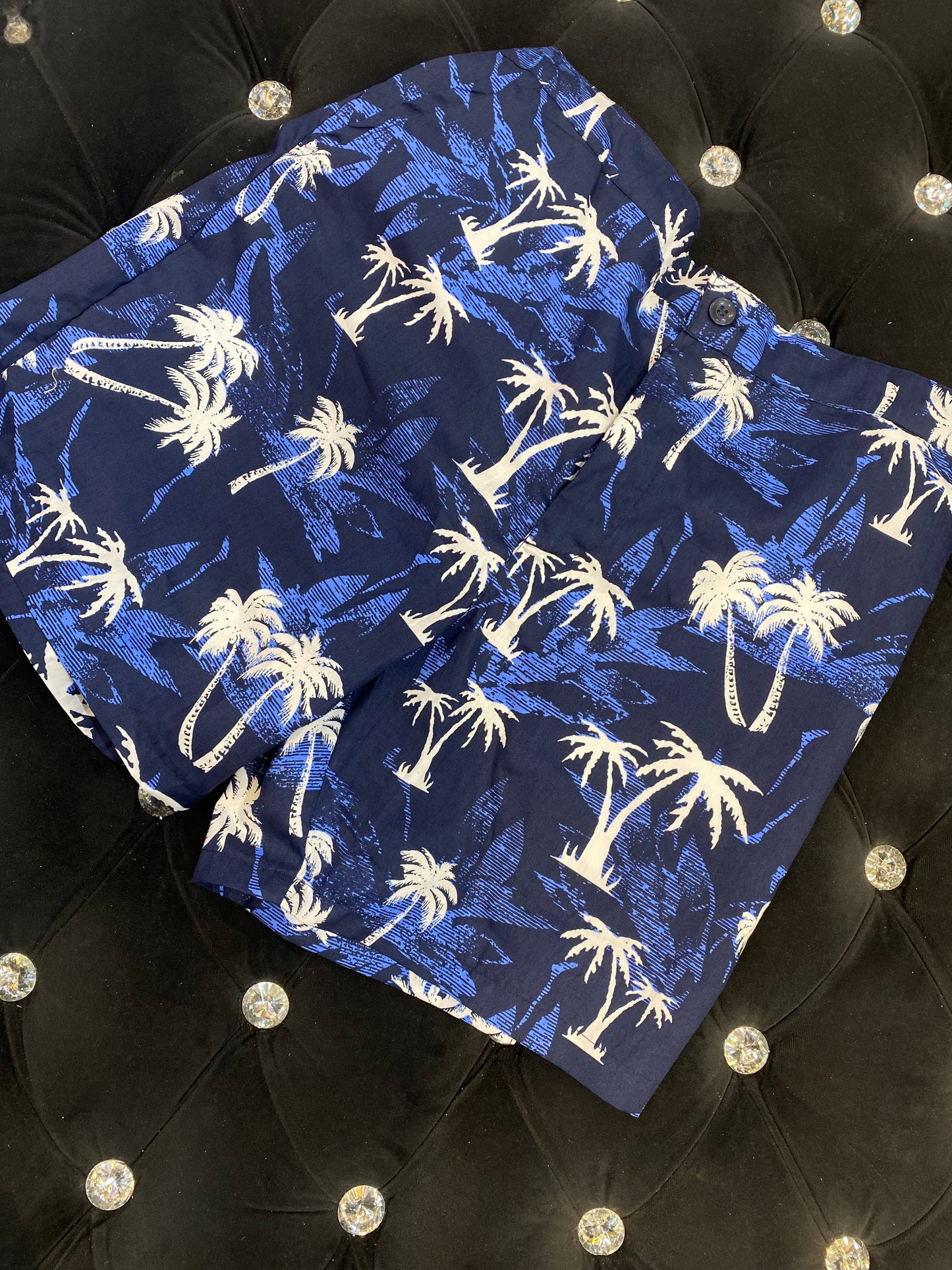 Zr Navy Blue Colour With Tree Print half Sleeve Shirt And Shorts Combo Coord Set