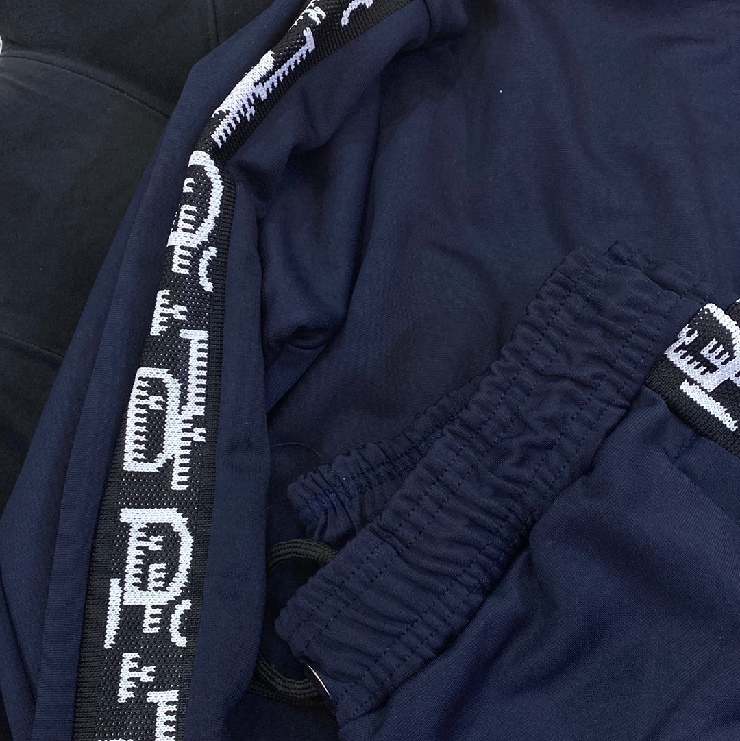 Navy Blue Colour OID With Logo Text Sleeve Tracksuit Combo 9137