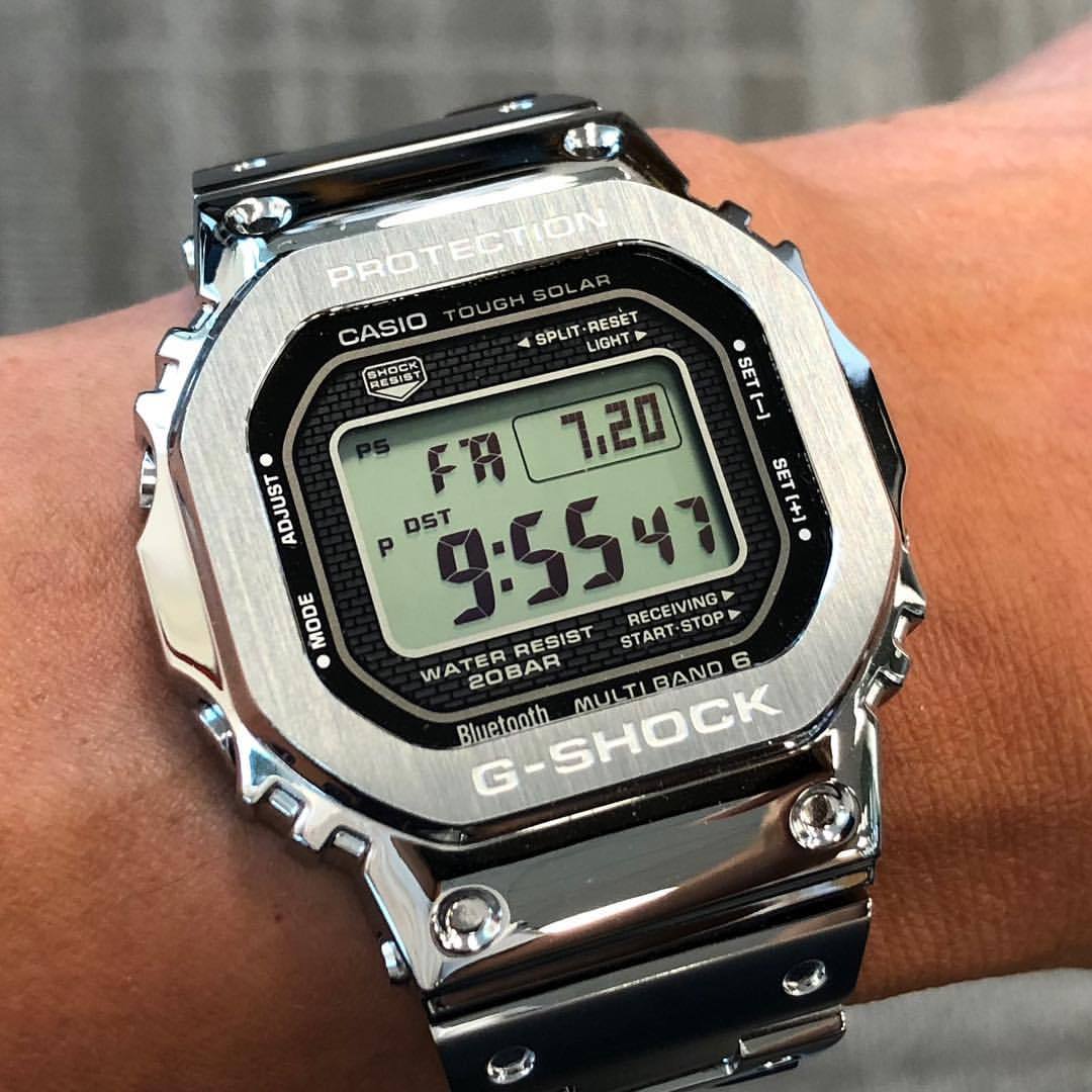 Silver Chain Digital Sports Square Watch