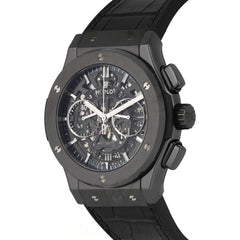 Buh Black Leather Strap Black Dial Men Watch 901254