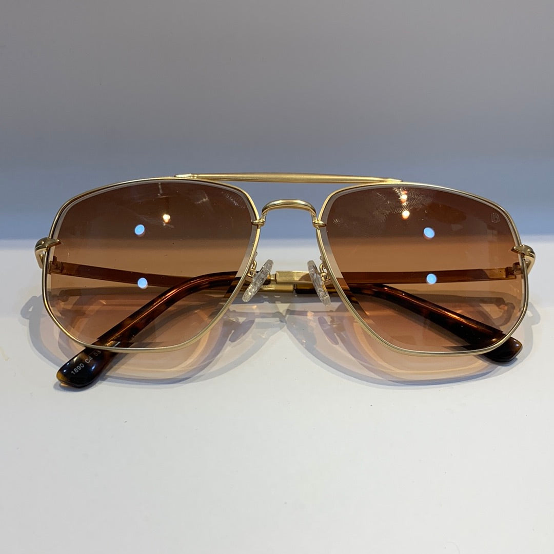 BD Golden Frame Brown Shade Sunglass