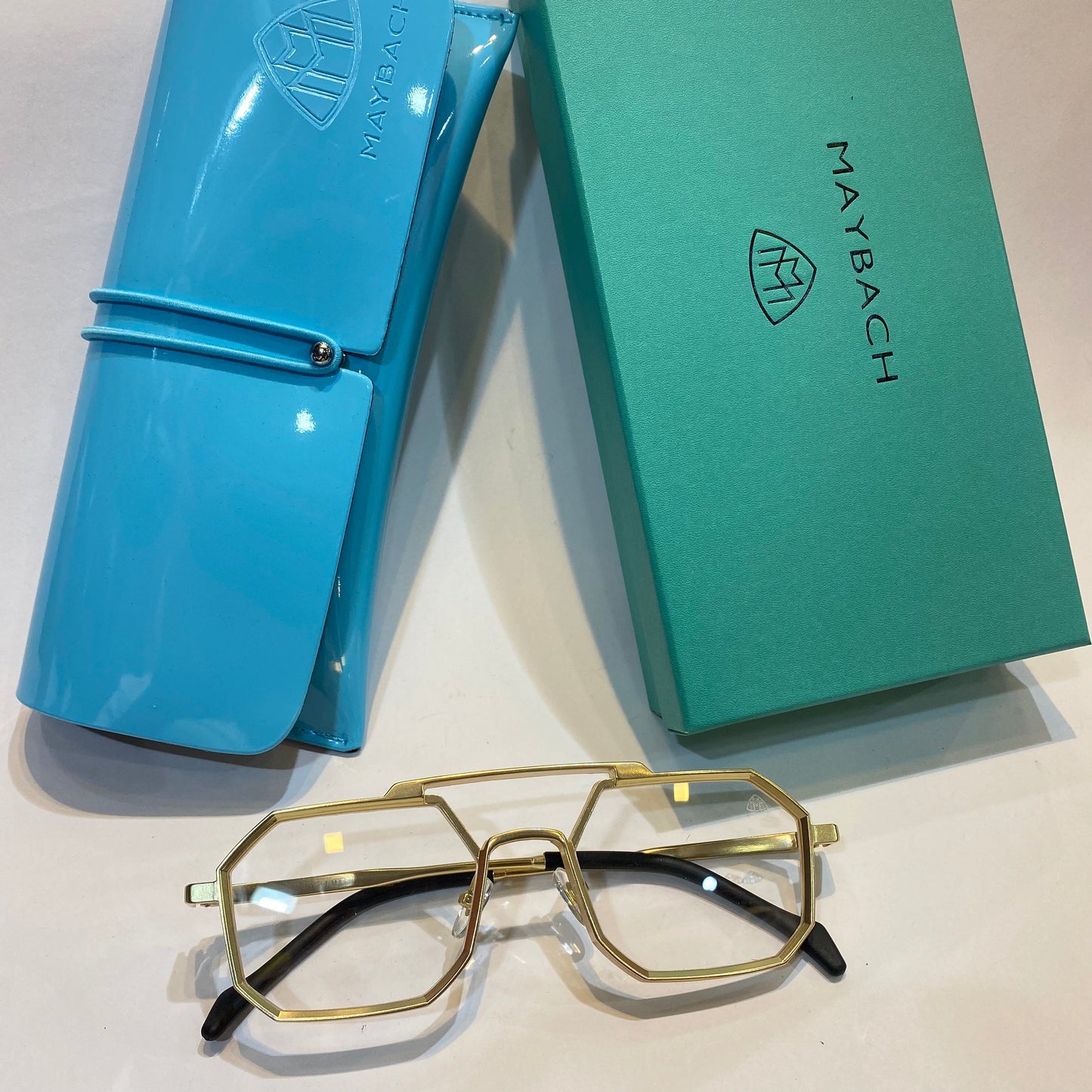 YAM Gold Frame Transparent Shade Unisex Branded Sunglasses