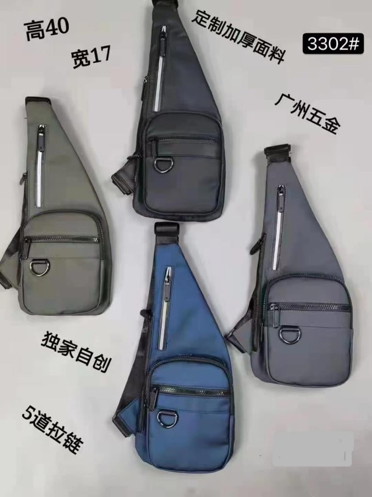 Black Colour Sling Backpack Multi-Pocket Chest Bag Hiking Travel Daypack 33021