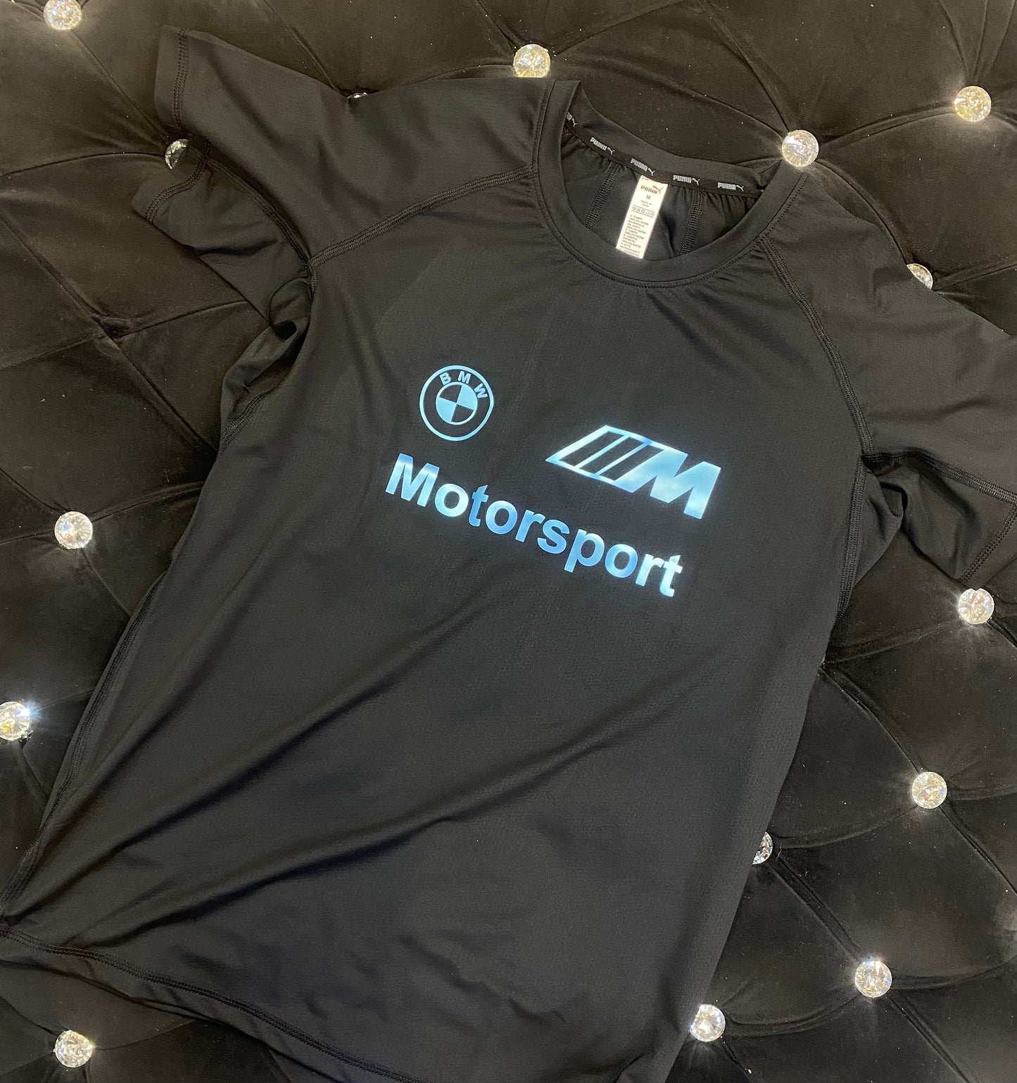 MUP BMW Motorsport Black Colour With Blue Logo Print Dri Fit Sports TShirt 821327
