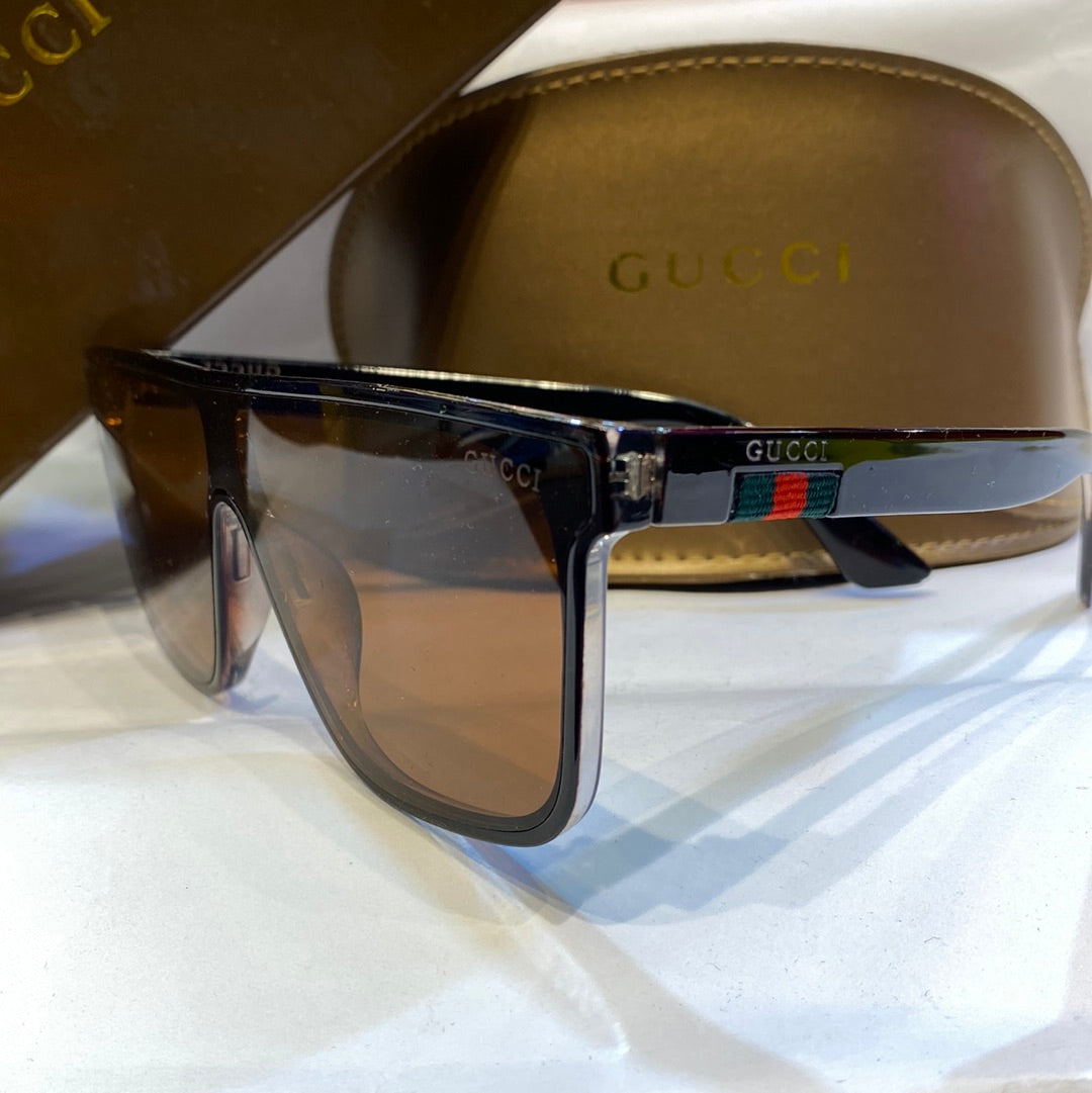 CUG Glossy Brown Frame Brown Shade Unisex Branded Sunglasses GG0106 5615 145