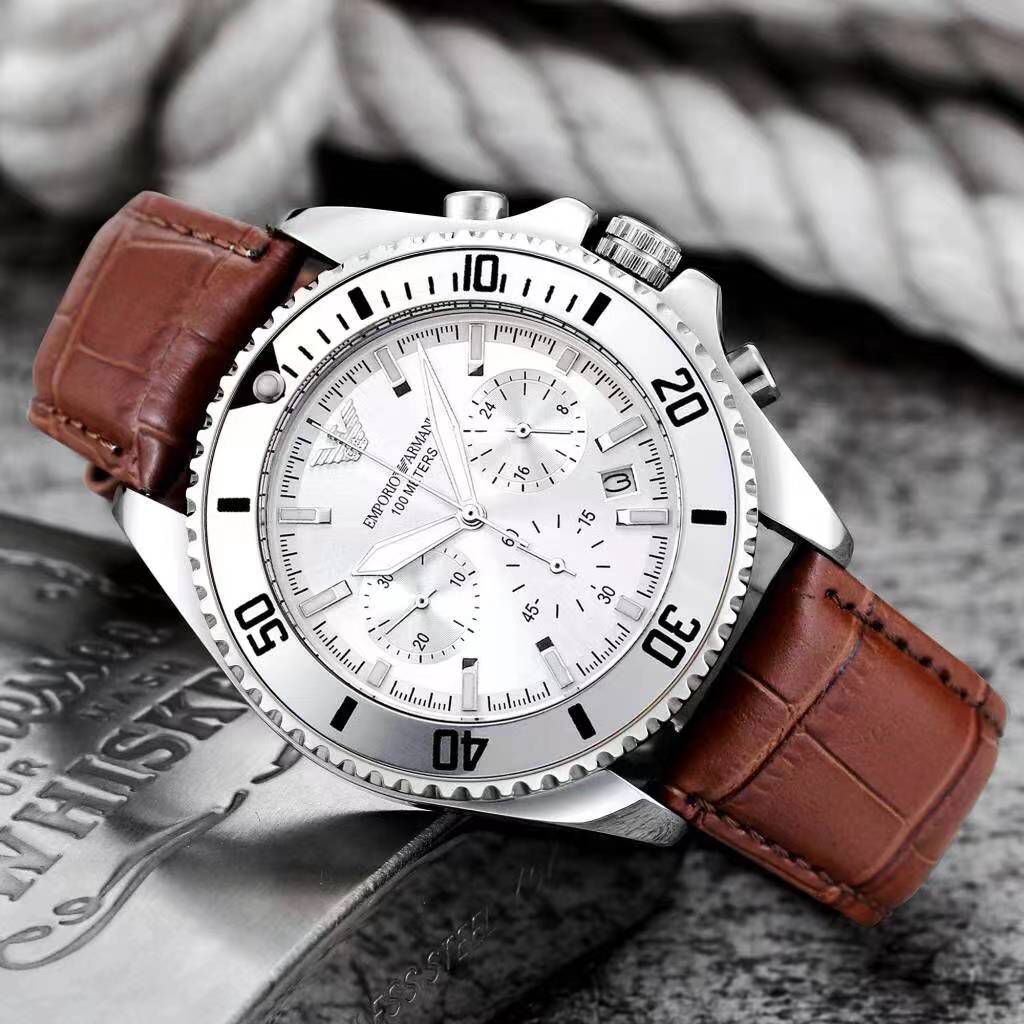 Mra Brown strap White Dial Men Watch 901210