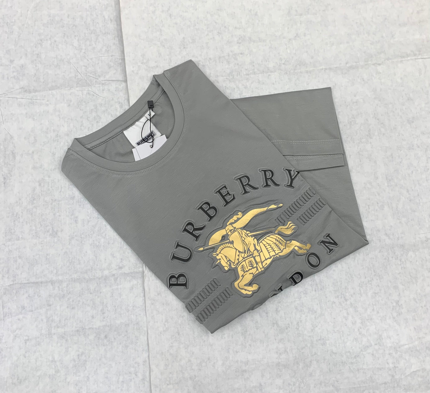 RUB Grey Colour With Front Gold Print Half Sleeves Tshirt 50224