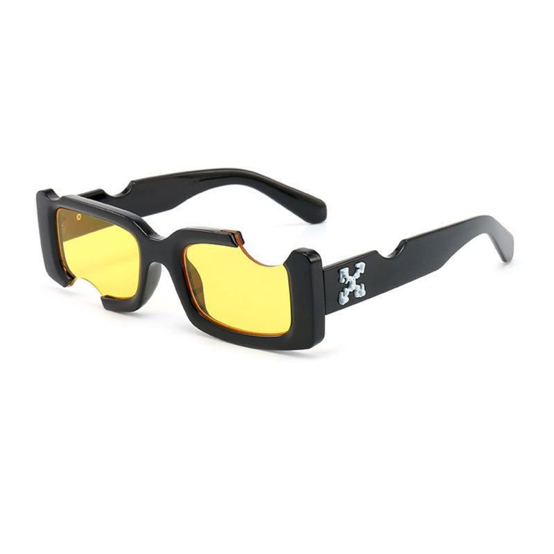 Off White Glossy Black Frame Yellow Shade Unisex Sunglass 2240 52 21-145