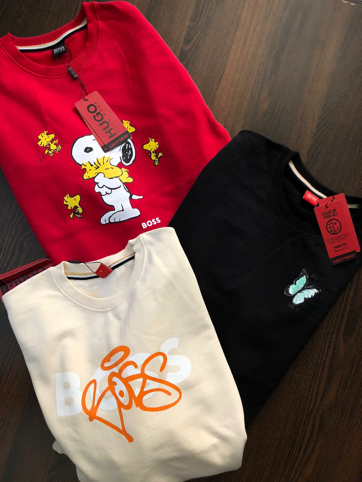 SOB Red Colour with White Dog Print Full Sleeves Cotton SweatShirt