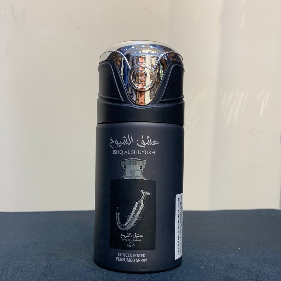 Ishq Al Shuyukh Silver Deodrant by Lattafa Pride 250ml