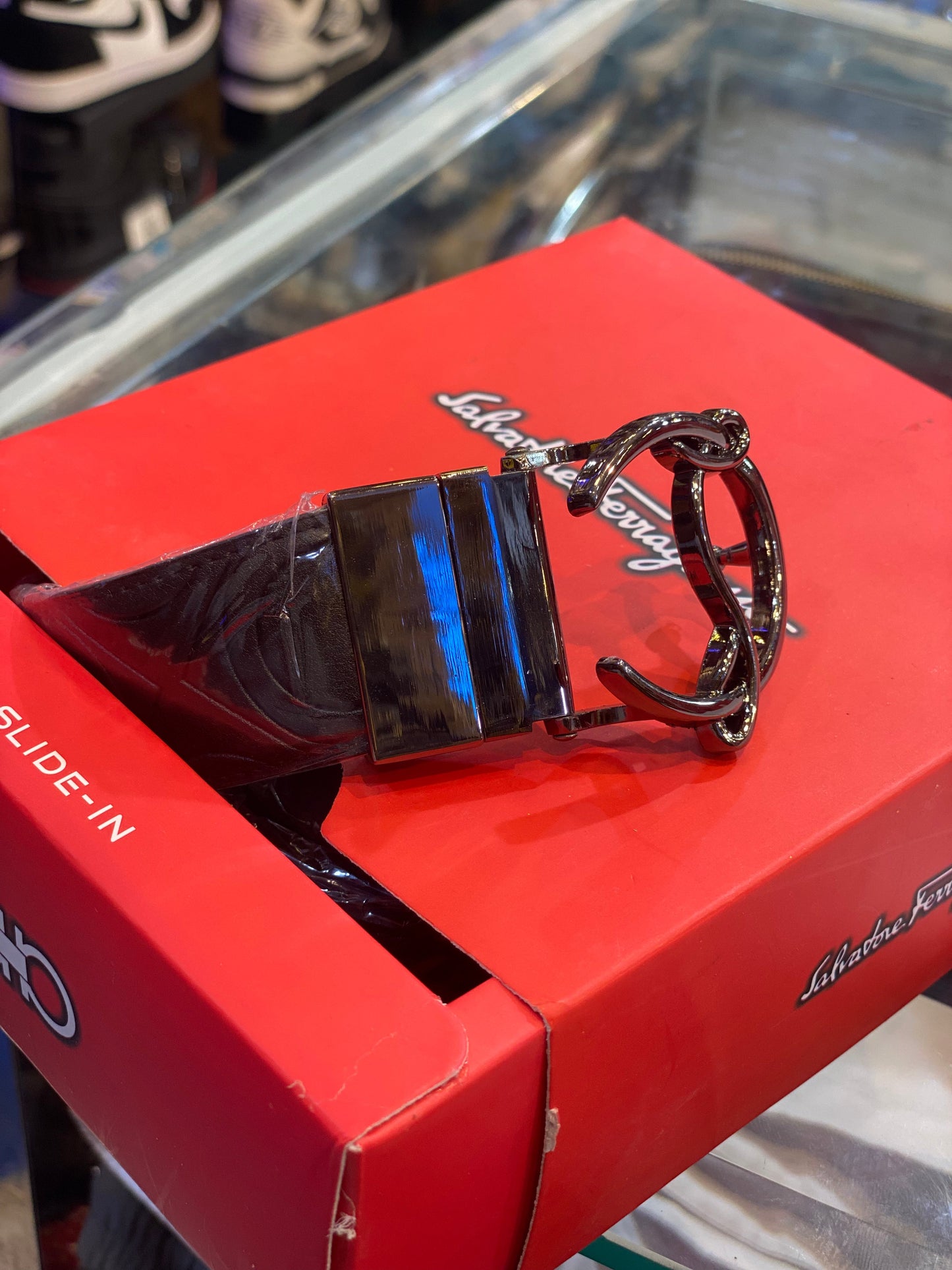 Ref Black Colour Glossy Black Colour Buckle Men Belt 12116