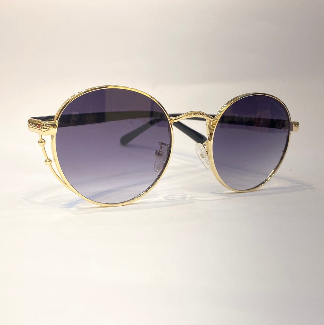Yam Golden Frame Black Shade Sunglass 2A50858 16-142