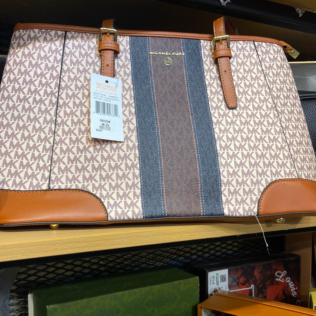 Cim White Black Brown Ladies Tote Bag 964306