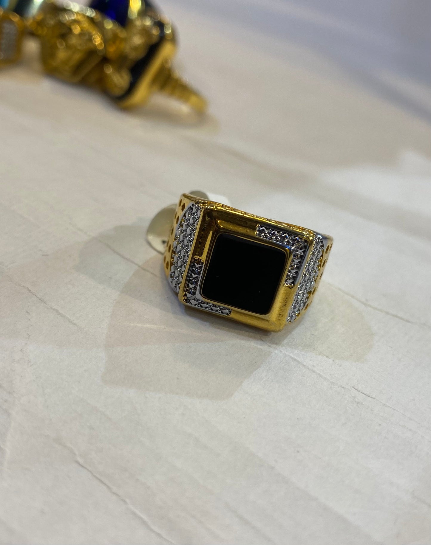 Gold Black Color With Multiple Design Stainless Steel Circle Plain Premium Quality Men’s Ring 50254