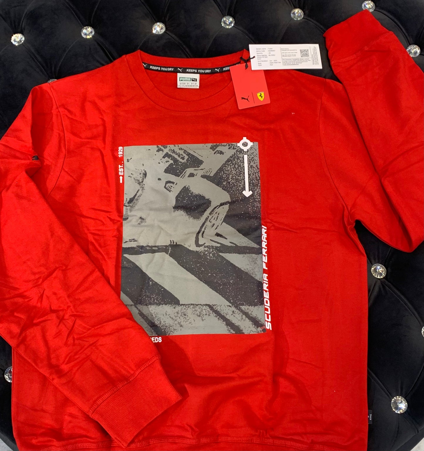 MUP Red Colour Gray Print Full Sleeve Sweatshirt