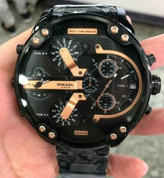 Eid Black Chain Big Dial Watch For Men