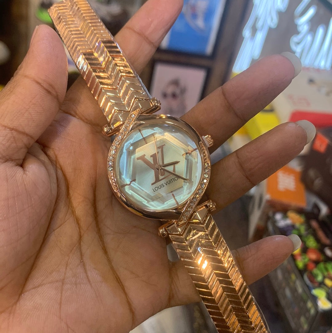 Copper Chain Whaie Dail ladies watch