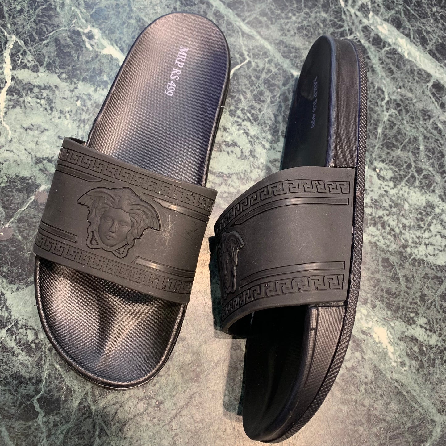 All Black Slippers