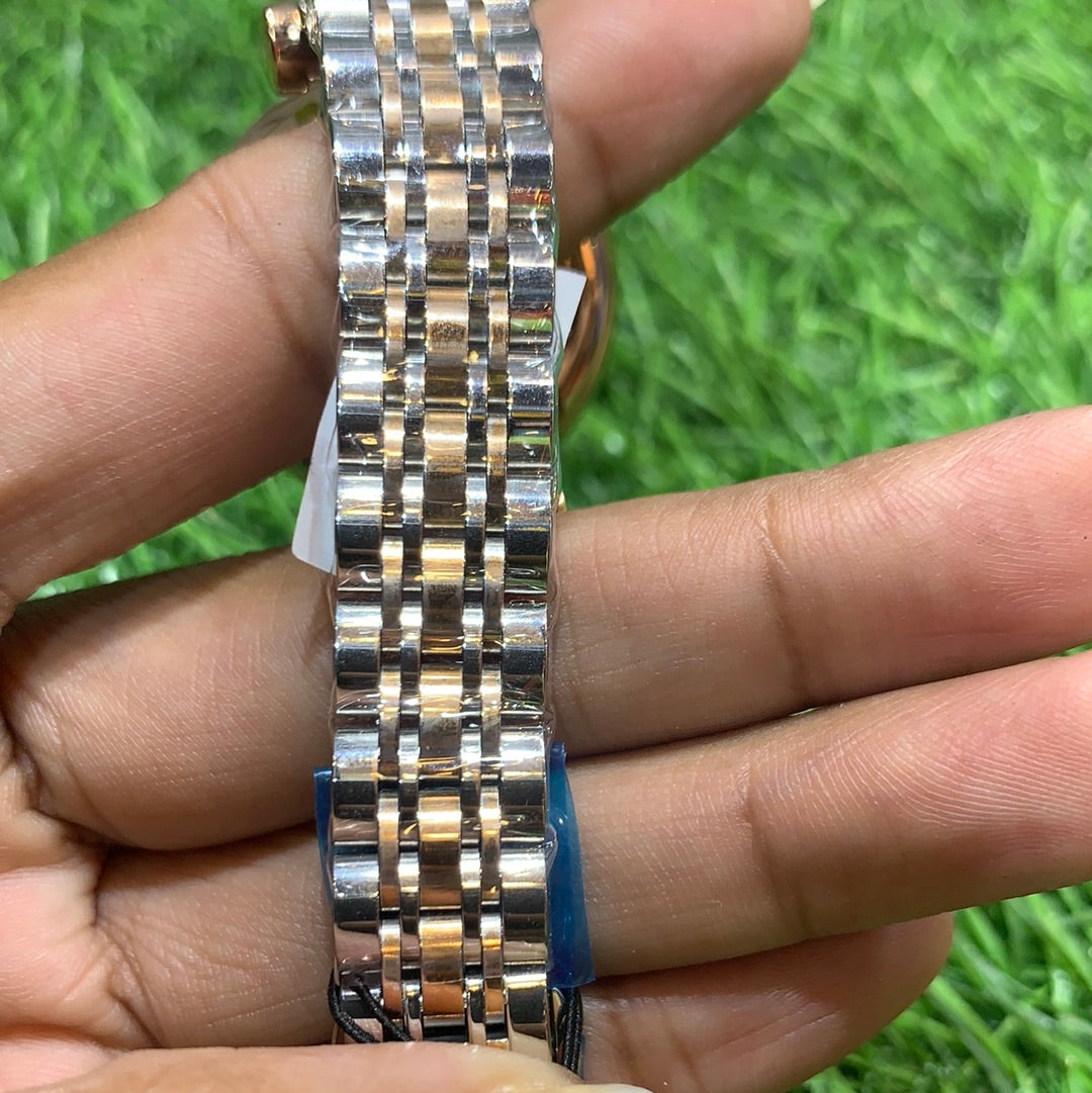 Mra Silver Copper Chain White Dial Ladies Watch